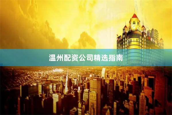 温州配资公司精选指南